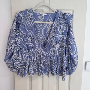 Blue eyelet Lacey blouse